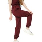 Pratik Medikal Bordo Likralı Kargo Cep Jogger Paça Doktor Hemşire Forması Tek Alt Unisex - XL