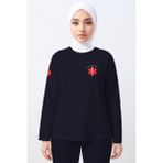 Pratik Medikal Lacivert Paramedik Bisiklet Yaka Uzun Kollu Tişört