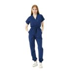 Pratik Medikal Likralı Scrubs Jogger Paça Doktor Hemşire Forması Yarasa Kol Takım Unisex, Saks Mavi, S