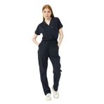 Pratik Medikal Likralı Scrubs Kargo Cep Doktor Hemşire Forması Yarasa Kol Takım Unisex, Lacivert, M