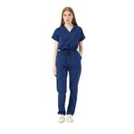 Pratik Medikal Likralı Scrubs Kargo Cep Doktor Hemşire Forması Yarasa Kol Takım Unisex, Saks Mavi, M