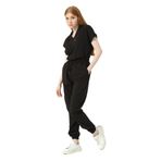 Pratik Medikal Likralı Scrubs Kargo Cep Jogger Paça Doktor Hemşire Forması Yarasa Kol Takım Unisex, Siyah, M