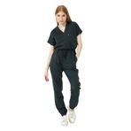 Pratik Medikal Ördek Yeşili Likralı Scrubs Jogger Paça Doktor Hemşire Forması Yarasa Kol Takım Unisex - 2XL