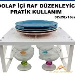 Pratik Montajlı Dolap İçi Raf Sistemi Tezgah Üstü 2 Katlı Metal Raf Düzenleyici