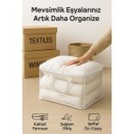 Pratik Saklama Hurcu 40X48X15CM - Katlanabilir, Fermuarlı, Yatak Altı & Dolap Içi Hurç - Beyaz - 1 Adet