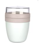 Pratik Taşınabilir Yoğurt, 650 ml Müsli Saklama Kabı,contalı Kapak Sızdırmaz ,kaşıklı Beslenme Kabı,diyet Beslenme Kutusu - Bej
