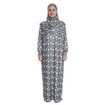 Pratik Tek Parça Manolya Desenli Namaz Elbisesi, Füme