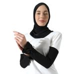 Pratik Tesettür Kolluk Dantel Detaylı Penye Namaz Kolluğu Siyah