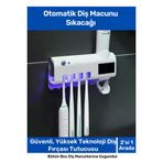 Pratik Usb Şarjlı Ve Güneş Enerjili Otomatik Diş Macunu Sıkacağı 4 Adet Diş Fırçalığı Tutucu