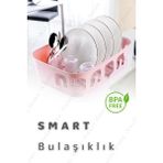 Pratik ve Şık Tezgah Üstü Bulaşıklık, Parlak Pembe Renkli, Kolay Kullanılabilir - Ahşap - Bej - Siyah - Seçenek 1