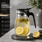 PratikBir 900 ml Süzgeçli Cam Sürahi
