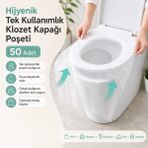 PratikBir Hijyenik Tek Kullanımlık Klozet Kapağı Poşeti - 50 Adet Paketli