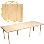pratikoutdoor Katlanır Kamp, Piknik ve Bahçe Masası 75x180 cm - Ham Naturel Renk
