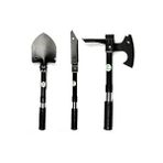 Pratikoutdoor Katlanır Kürek, Balta, Bıçak, Testere, Çekiç,çapa Seti-multitools Siyah