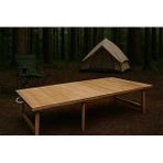 Pratikoutdoor Katlanır Sabit Ayaklı Kamp, Piknik Bahçe Masası 70X120 Cm - Ham Naturel Renk