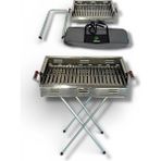 Pratikoutdoor Paslanmaz Çelikten Katlanır Ayaklı ve 3 Kademeli Mangal 60X35X70CM Çantalı