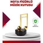 Prativas Altın Nota Temalı Müzik Kutusu Müzikli Hediyelik - Ahşap
