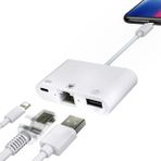 Prativas Iphone/ipad 3in1 Ethernet RJ45 ve USB Kamera Adaptörü NK107-(5775) - PRTHBY4703-3983 - Beyaz