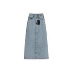 praye Uzun Çan Denim Etek Buz Mavi