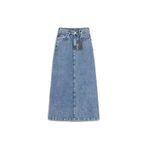praye Uzun Çan Denim Etek Mavi Kar Yıkama