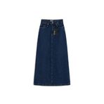 praye Uzun Çan Denim Etek Mavi