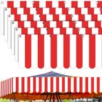 Preboun 6 Adet Karnaval Çadırı Sirk Karnaval Asılı Süslemeler Karnaval Afiş Kırmızı Beyaz Çizgili Karnaval Parti Malzemeleri Çocuklar için Doğum Günü Mardi Gras Temalı Noel Kutlaması, 22,84 x 188,74