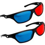 PRECORN 2'li Set 3D Gözlük Kırmızı/Camgöbeği (3D Anaglif Gözlük) 3D Bilgisayar Oyunları, 3D Resimler, 3D Filmler, 3D Projeksiyon, Video, YouTube vb. için Yüksek Kaliteli Gözlük