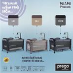 Prego Anne&bebek Miami Premium Dönenceli Anne Yanı Oyun Parkı Park Beşik 8040 - Füme