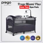 Prego Miami Plus Anne Yanı Oyun Parkı 70X120 cm Gri Tekerlekli Portatif Kullanım Kolaylığı