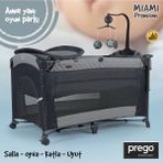 Prego Miami Premium Dönenceli Anne Yanı Oyun Parkı 8040 Tekerlekli Taşınabilir ve Kolay Kurulum
