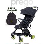 Prego Quark Karbon Fiber Kasa Hafif Kabin Boy Bebek Arabası + Çanta Hediyeli Yeşil Tek Ebat