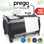 Prego San Diego Plus Oyun Parkı 70*120 cm + Yatak - Gri