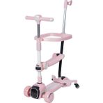Prego Smile Ebeveyn Kontrollü Oturaklı Katlanır 3 Tekerlekli Pembe Scooter