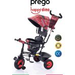 Prego T307 Happy Dino Itmeli Bisiklet Kırmızı Çok Renkli Tek Ebat