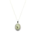 Prehnite Doğal Taş Gümüş Renkli Kolye KLY-1367