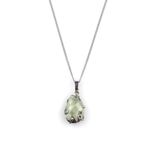 Prehnite Doğal Taş Gümüş Renkli Kolye KLY-960
