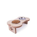 Prela Ahşap Kedi Köpek Mama ve Su Kabı Standı