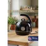 Premier PRK 1215C Retro Tasarımlı Analog Göstergeli Paslanmaz Çelik Hazneli Su Isıtıcısı Cool Touch Kettle - Siyah