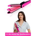 Premini Çok Fonksiyonlu Saç Şekillendirme Aleti Seti, Pratik ve Şık Kullanım - 01P-Pembe - Seçenek 1