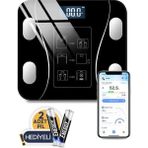 Premini Dijital Bluetooth Vücut Analiz Tartısı, Hassas Kilo ve Kas Ölçüm Cihazı - Siyah