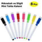Premini Renkli Mıknatıslı Mini Tahta Kalemi, Yazı Sil, Keçeli Kalem - 0 - Siyah - Seçenek 1