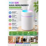 Premini Rgb Işıklı Mini Hava Nemlendirici, Sessiz ve USB ile Çalışan Masaüstü Buhar Makinesi - Beyaz - Seçenek 1
