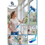 Premini Teleskopik Çekçek Cam Silme Aparatı Mikrofiber Oynar Başlıklı - Mavi - Seçenek 1