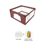 Premio Keten Güvenli Bebek ve Çocuk Oyun Alanı Oyun Parkı 120X120 Oyun Matı ve Topları - Bordo