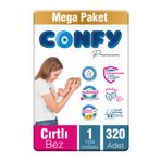 Premium 1 Numara Bebek Bezi Yenidoğan 2 - 5 Kg 320 Adet