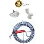 Premium 12 Metre 9mm Tıkanıklık Kanal Klozet Gider Açıcı Boru Temizleme Spiral Tel Susta Manuel Uç