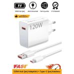 Premium 120W Ultra Hızlı Şarj Seti Adaptör + Type C Kablosu Tüm Telefonlara Uyumlu Şarj Cihazı