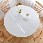 Premium 130 cm Yuvarlak Şeffaf Masa Örtüsü Su Geçirmez 3 mm Isıya Dayanıklı Muşamba Kapalı/Dış Mekan Kullanımı için Lekeye Dayanıklı Oval Masa Örtüsü Dayanıklı ve Şık