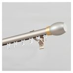 Premium 13ft Perde Ray Ray Seti, Sessiz Makaralı Altın Kaplama Ayarlanabilir Uzunluk 70 600 cm Oda Bölücü ve Pencere Perdeleri için İdeal