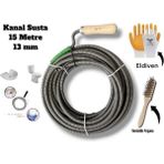 Premium 15 Metre 13 mm Tıkanıklık , Klozet , Gider ve Lavabo Açıcı Boru Temizleme Spiral Kanal Susta